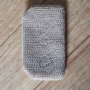 PEARL LIKE BEADED COIN PURSE ZIPPER MADE IN JAPAN